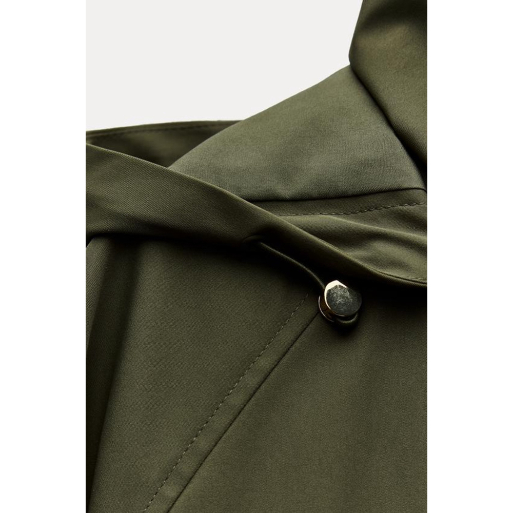 Women's Zara Technical Effect Fabric Long Jacket Size M - Picture 7 of 9
